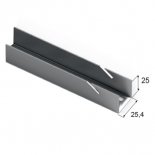 Top-hung Rail, L=2300, Metallic, 25x25x2300mm