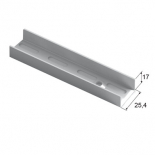 Wall-mount Rail, L=1200, White, 25x17x1216 mm