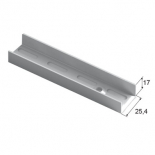 Wall-mount Rail, L=2400, White, 25x17x2400 mm